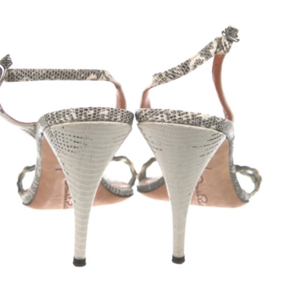 OSCAR DE LA RENTA Leather Chain-Link Accents Slingback Sandals Size: 10 | IT 41 - Picture 4 of 5